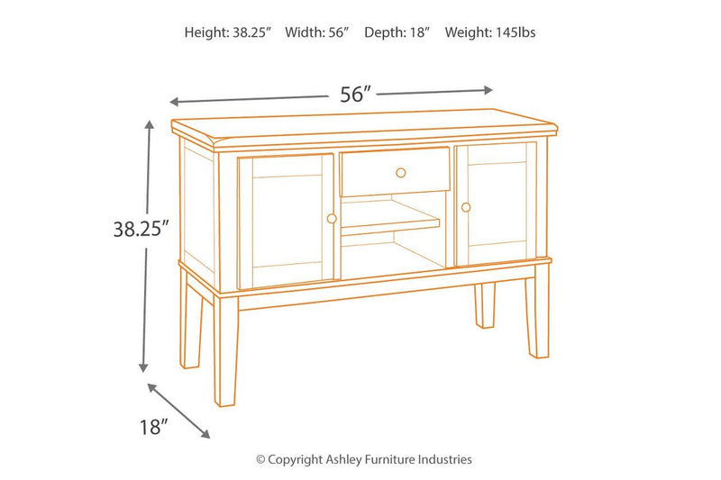 Haddigan Dark Brown Dining Server - Gate FurnitureCabinet