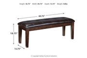 Haddigan Dark Brown Dining Table with 4 Chairs and Bench - Gate FurnitureDining Room Set