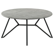 Hadi 2-piece Round SmartTop Coffee and End Table Set Cement - 736178-S2