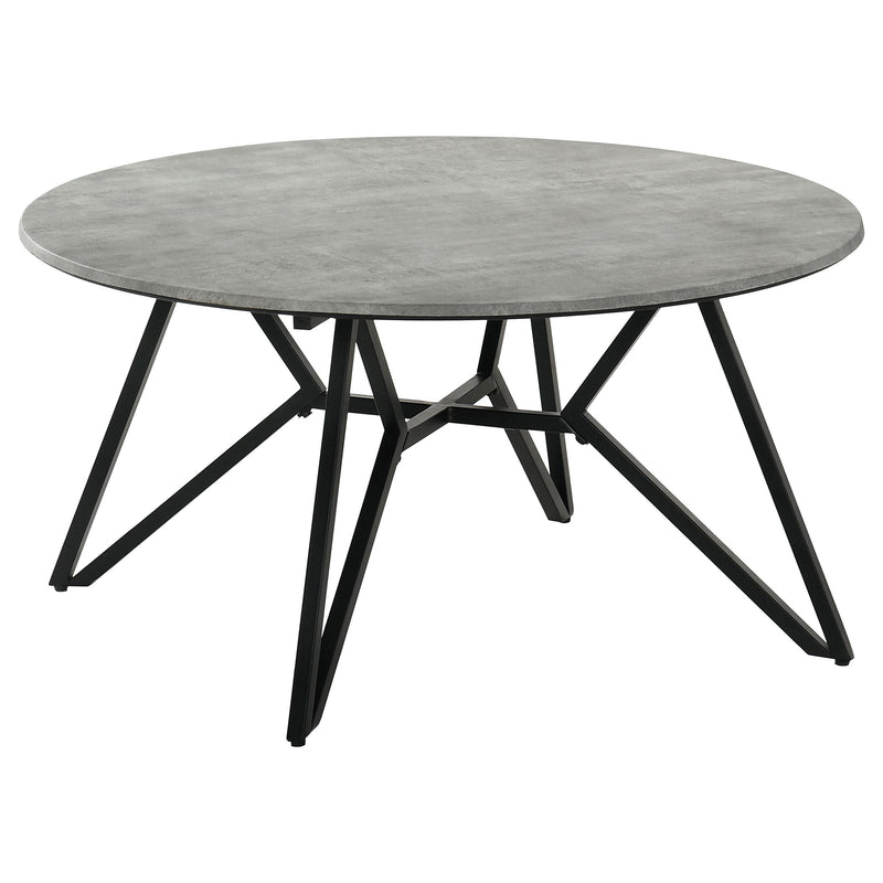 Hadi Round SmartTop Coffee Table Cement and Gunmetal - 736178