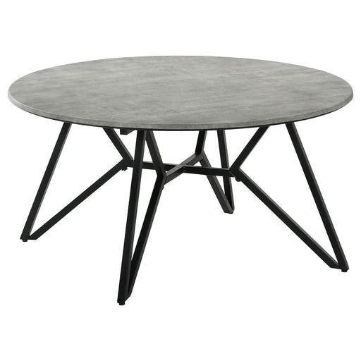 Hadi Round SmartTop Coffee Table Cement and Gunmetal - 736178