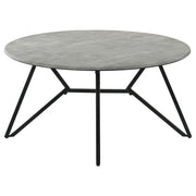 Hadi Round SmartTop Coffee Table Cement and Gunmetal - 736178