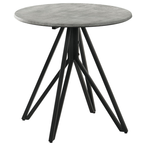 Hadi Round SmartTop Side End Table Cement and Gunmetal - 736177