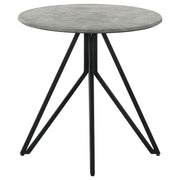 Hadi Round SmartTop Side End Table Cement and Gunmetal - 736177