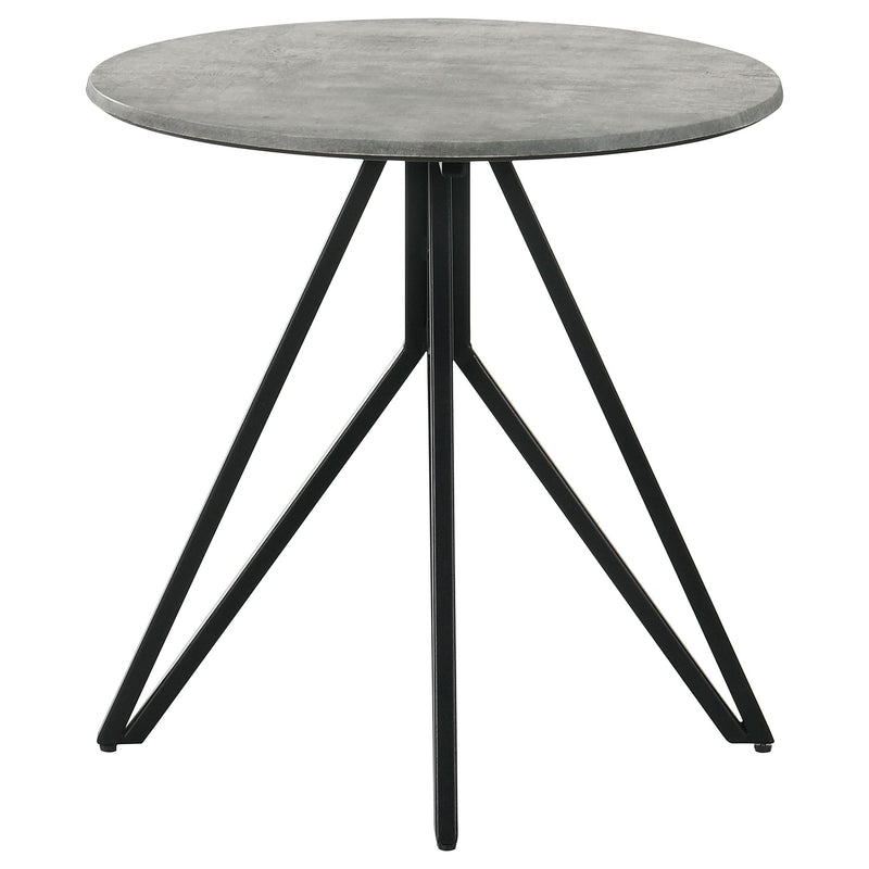 Hadi Round SmartTop Side End Table Cement and Gunmetal - 736177