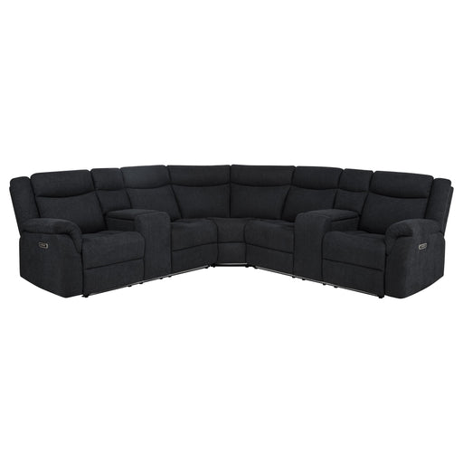 Hagen Upholstered Power Reclining Sectional Sofa Steel Grey - 600500P