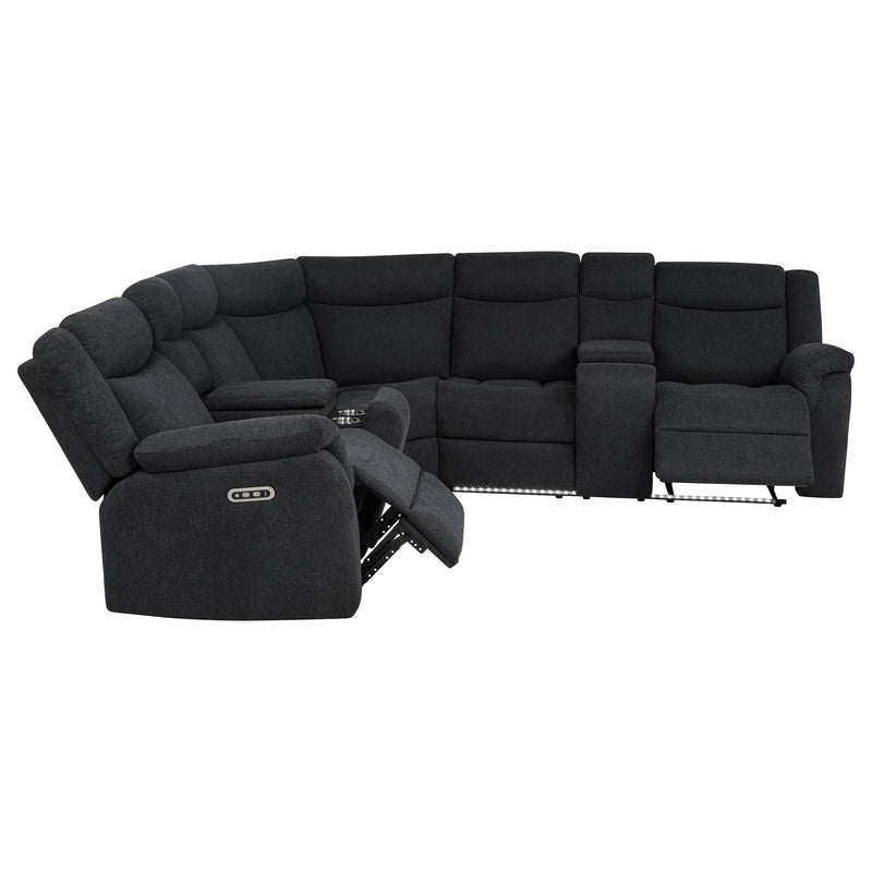 Hagen Upholstered Power Reclining Sectional Sofa Steel Grey - 600500P