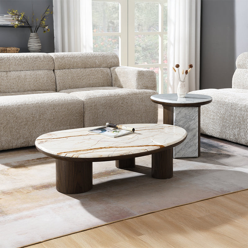 Haidar Coffee Table w/Natural Marble - LV04565