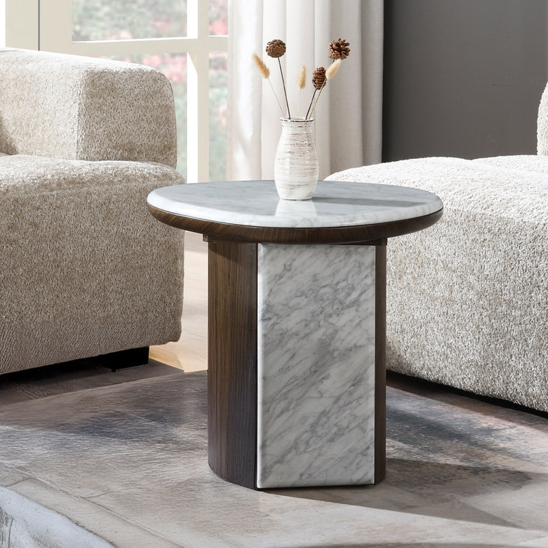 Haidar End Table w/Natural Marble - LV04566