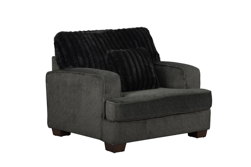 Haisley - Dark Gray Chair with Channel Tufted Back - L403-C