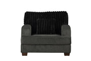 Haisley - Dark Gray Chair with Channel Tufted Back - L403-C