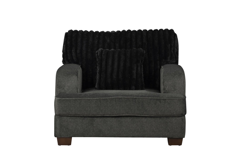 Haisley - Dark Gray Chair with Channel Tufted Back - L403-C