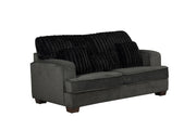 Haisley - Dark Gray Loveseat with Channel Tufted Back - L403-L