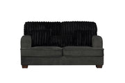 Haisley - Dark Gray Loveseat with Channel Tufted Back - L403-L