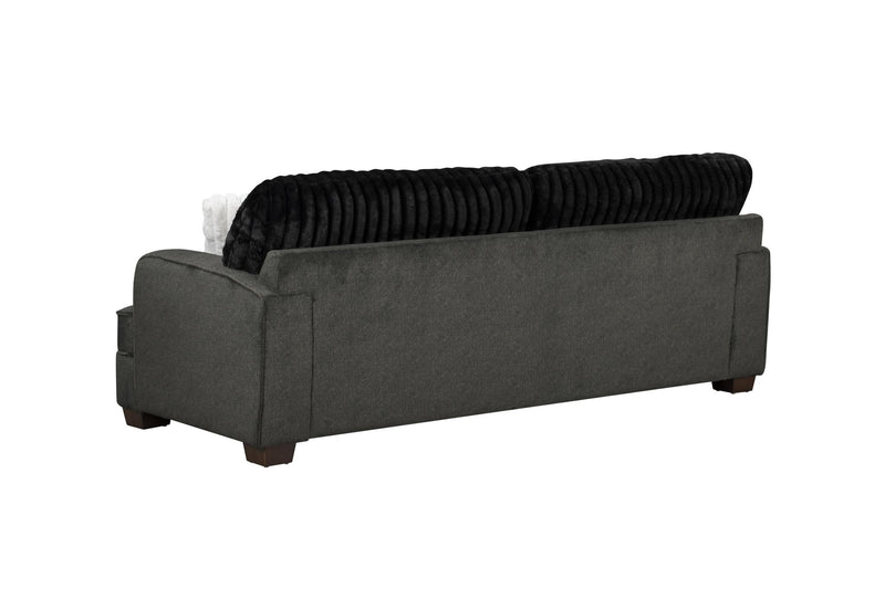 Haisley - Dark Gray Sofa with Channel Tufted Back - L403-S