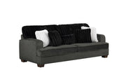 Haisley - Dark Gray Sofa with Channel Tufted Back - L403-S