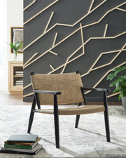 Halfmore Black/Natural Accent Chair - A3000672