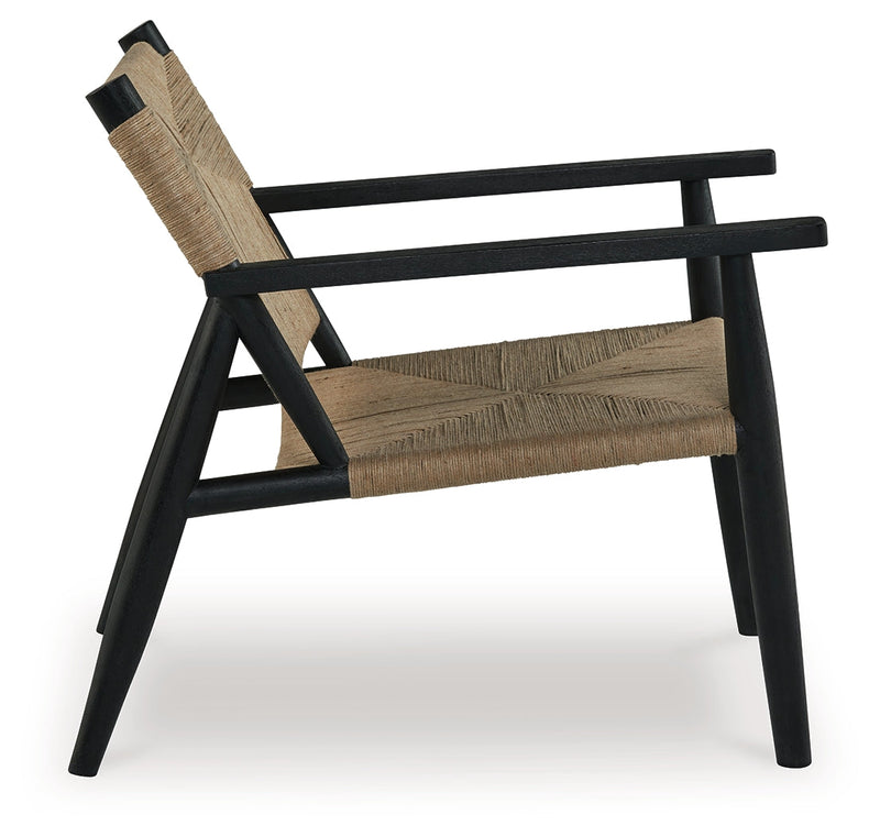 Halfmore Black/Natural Accent Chair - A3000672