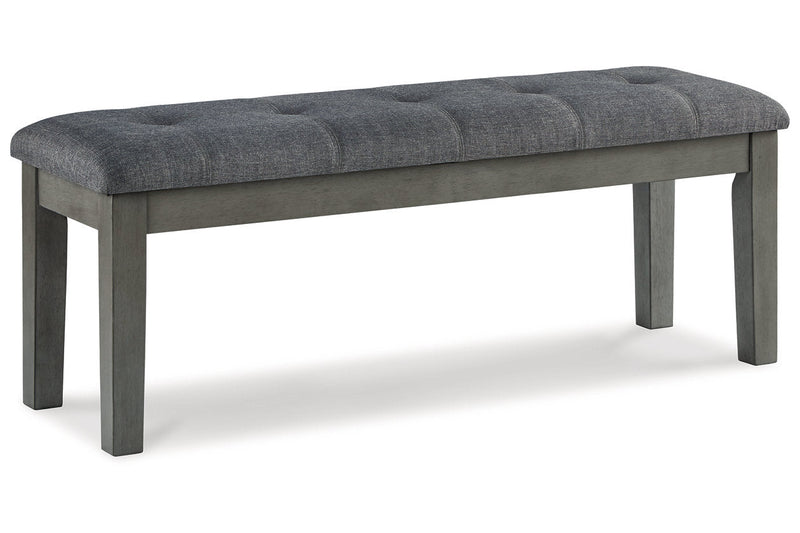 Hallanden Gray Dining Table, 4 Chairs, and Bench - Gate FurnitureDining Room Set