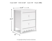 Hallityn Full Panel Headboard with 2 Nightstands in White - PKG019035