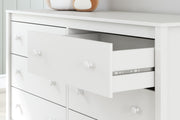 Hallityn Full Panel Headboard with Dresser and Chest in White - PKG018834