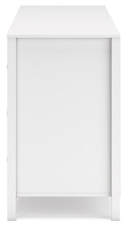 Hallityn Full Panel Headboard with Dresser and Chest in White - PKG018834