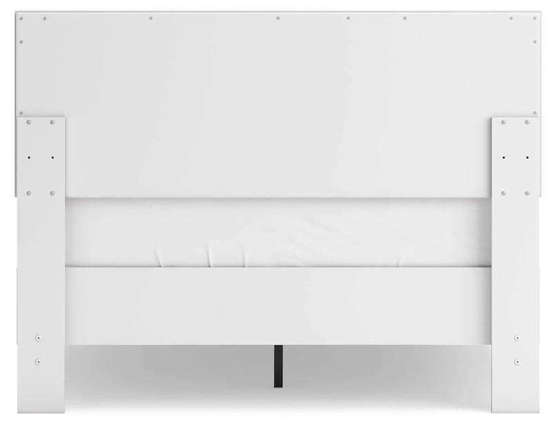 Hallityn Full Panel Headboard with Dresser in White - PKG018832