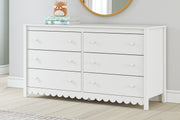 Hallityn Full Panel Headboard with Dresser in White - PKG018832