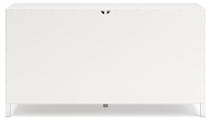 Hallityn Full Panel Headboard with Dresser in White - PKG018832