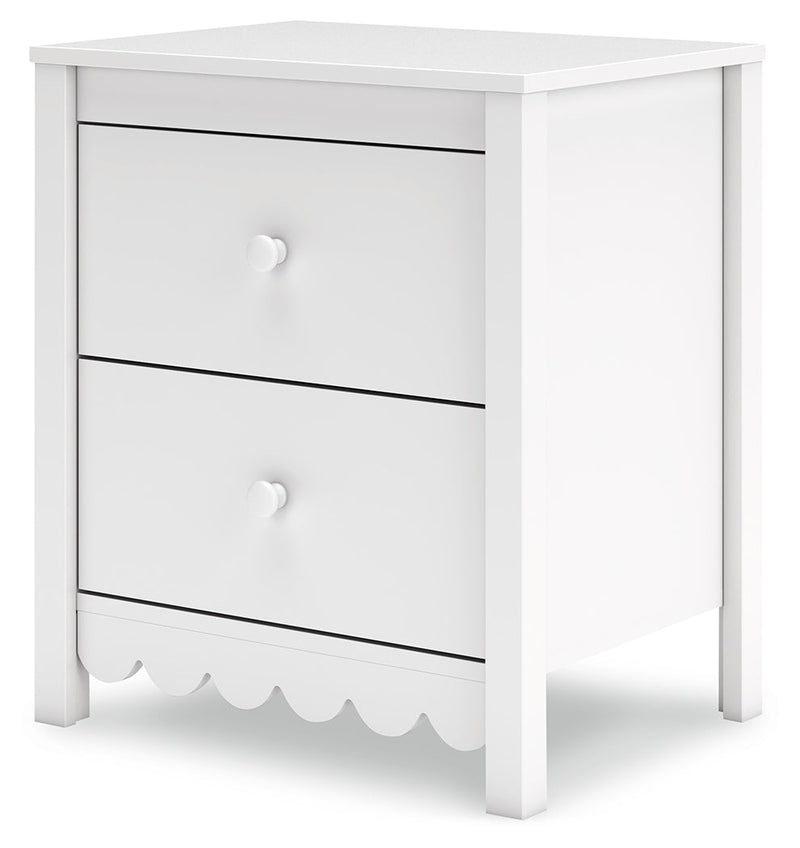Hallityn Full Panel Platform Bed with 2 Nightstands in White - PKG019040