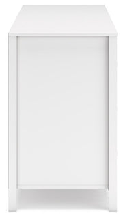 Hallityn Full Panel Platform Bed with Dresser and Chest in White - PKG018842