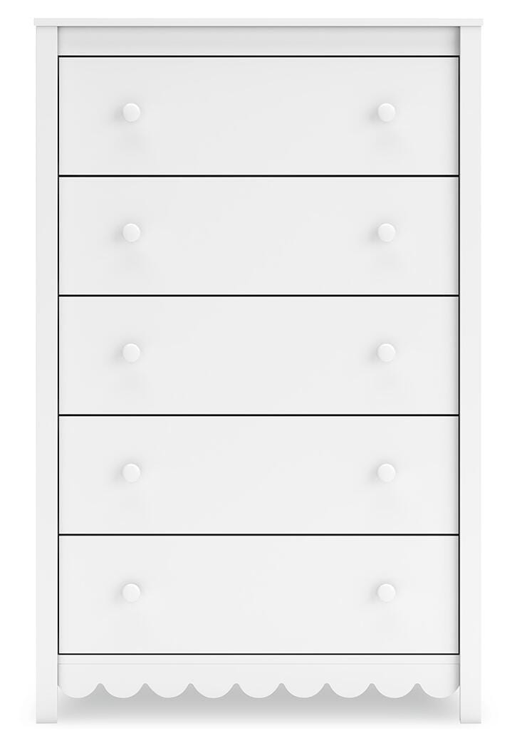 Hallityn Full Platform Bed, Dresser and Nightstand in White - PKG018819