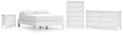 Hallityn Full Platform Bed, Dresser and Nightstand in White - PKG018819