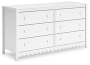 Hallityn Full Platform Bed, Dresser and Nightstand in White - PKG018819