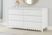 Hallityn Full Platform Bed, Dresser and Nightstand in White - PKG018819
