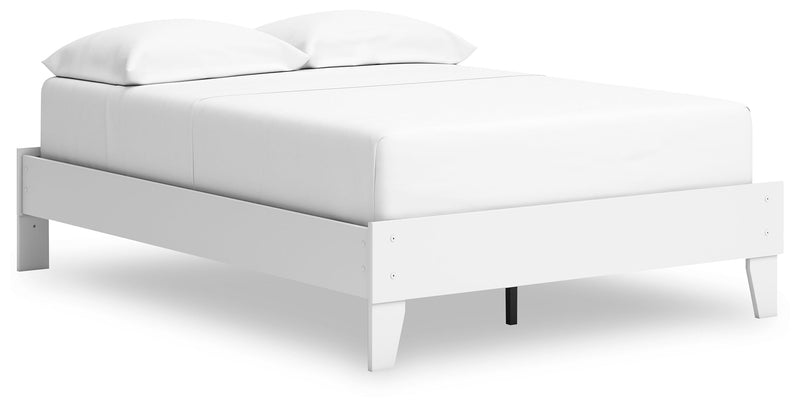 Hallityn Full Platform Bed with Dresser in White - PKG018816