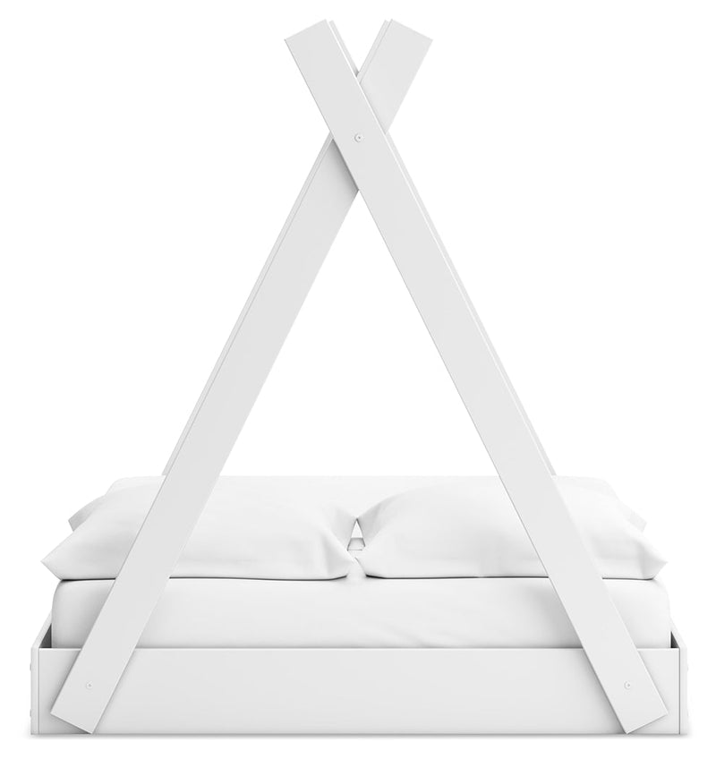 Hallityn Full Tent Bed with 2 Nightstands in White - PKG019030
