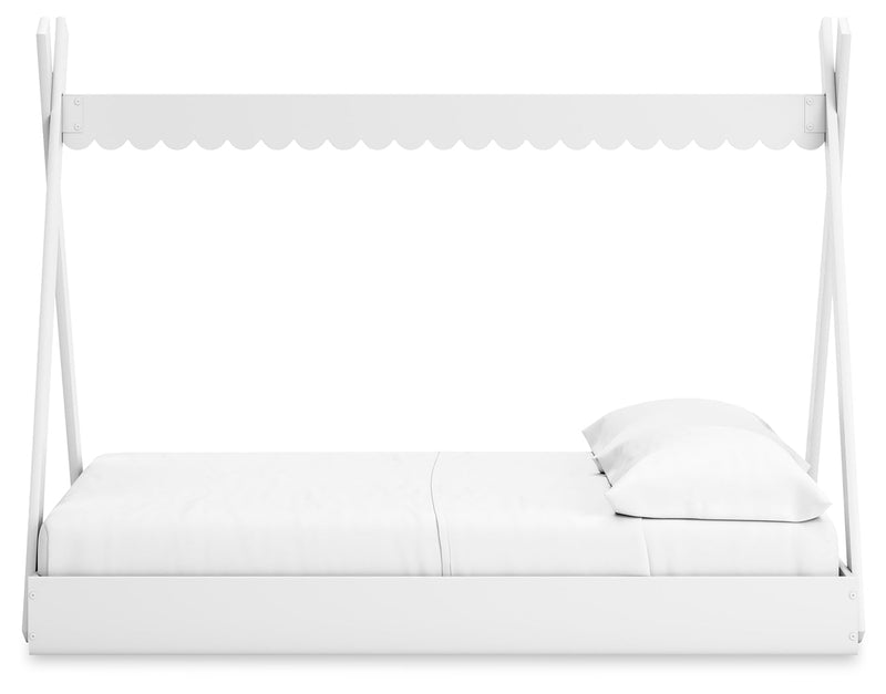 Hallityn Full Tent Bed with Dresser and 2 Nightstands in White - PKG019028