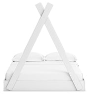 Hallityn Full Tent Bed with Dresser, Chest and 2 Nightstands in White - PKG019029