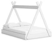 Hallityn Full Tent Bed with Dresser in White - PKG018824
