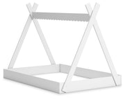 Hallityn Full Tent Bed with Dresser in White - PKG018824