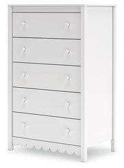 Hallityn Twin Panel Headboard with Dresser and Chest in White - PKG018830
