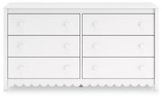Hallityn Twin Panel Headboard with Dresser in White - PKG018828