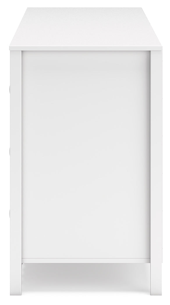 Hallityn Twin Panel Headboard with Dresser in White - PKG018828