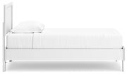 Hallityn Twin Panel Platform Bed with Dresser and 2 Nightstands in White - PKG019036