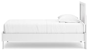 Hallityn Twin Panel Platform Bed with Dresser, Chest and 2 Nightstands in White - PKG019037