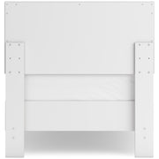 Hallityn Twin Panel Platform Bed with Dresser in White - PKG018836