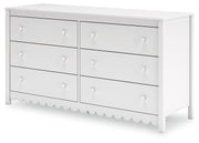 Hallityn Twin Platform Bed with Dresser in White - PKG018812