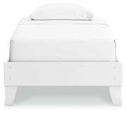 Hallityn Twin Platform Bed with Nightstand in White - PKG018963