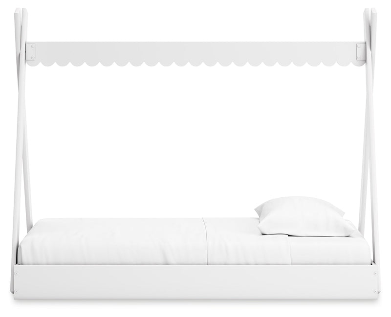 Hallityn Twin Tent Bed with Dresser and Nightstand in White - PKG018821